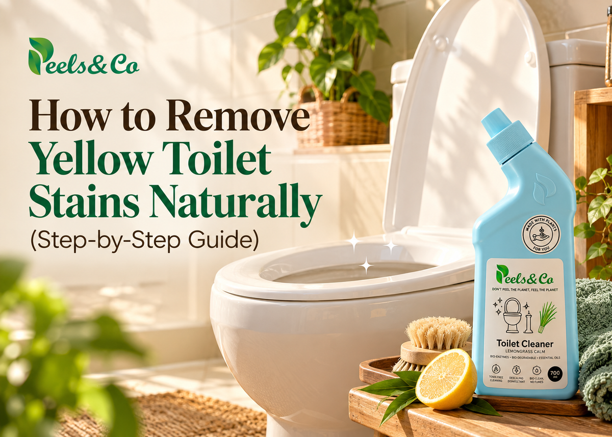 How to remove yellow toilet stains naturally with a plant-based toilet cleaner