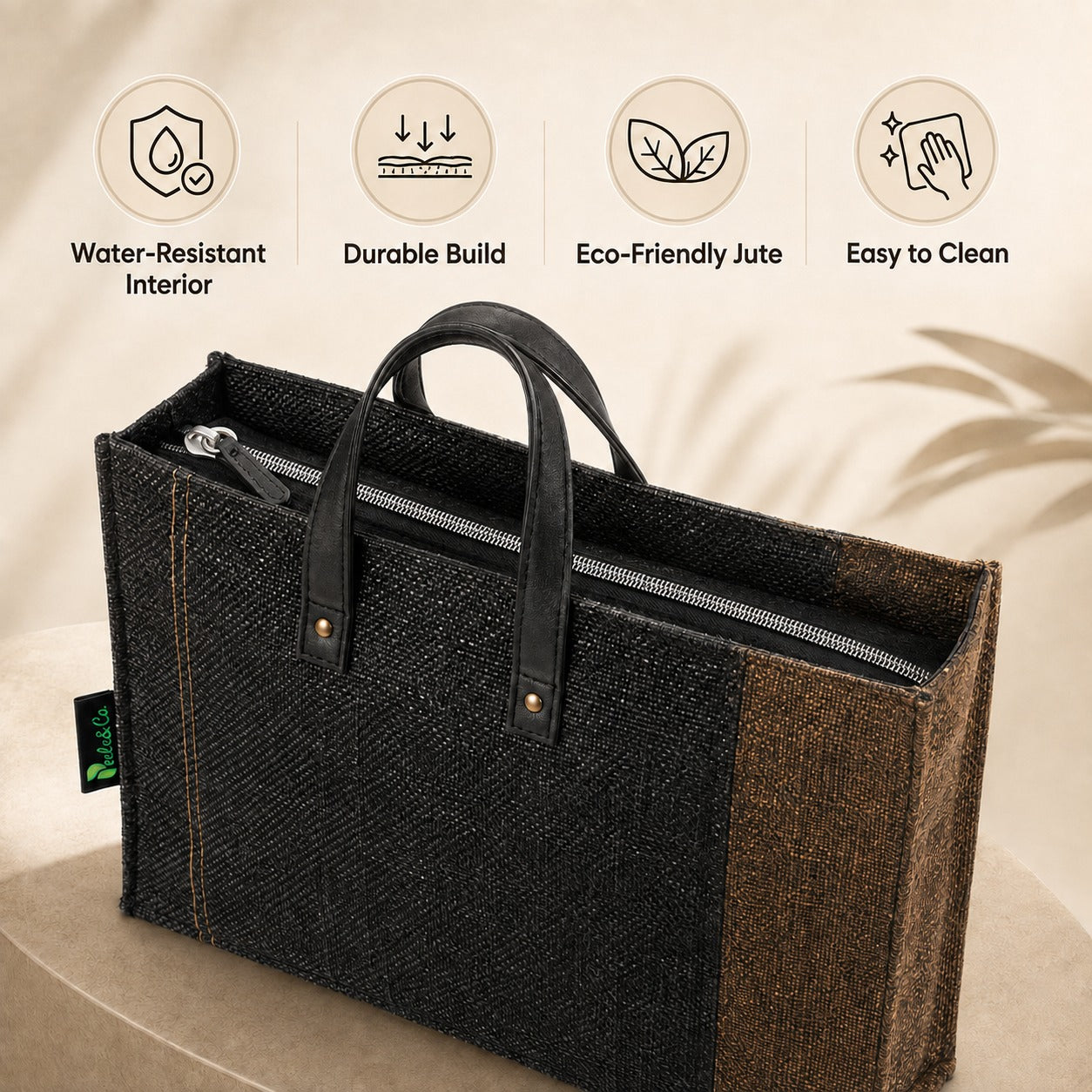 Signature Jute Tote - Lifestyle · premium · office to market